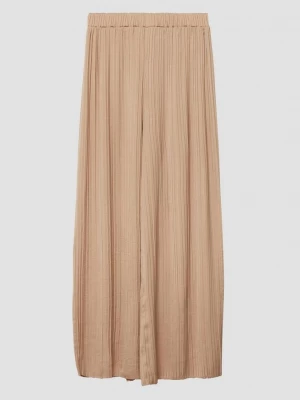 Foto van product Geplooide broek met wijde pijpen en elastische tailleband s.Oliver bruin