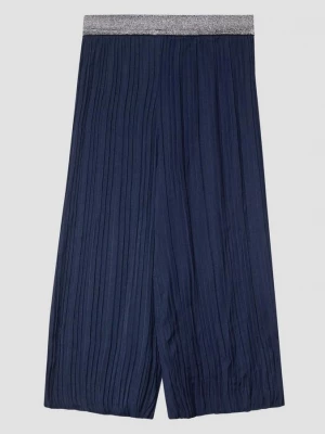 Foto van product Geplooide broek met wijde pijpen en glitter tailleband s.Oliver blauw