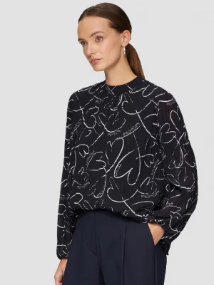Foto van product Geplooide chiffon blouse met hartjesprint s.Oliver blauw