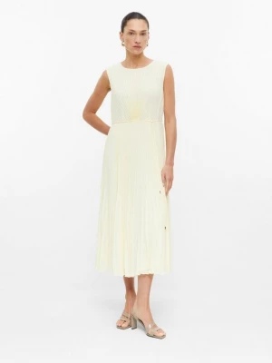 Foto van product Geplooide midi-jurk met ceintuur en viscose voering s.Oliver geel