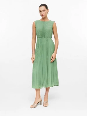 Foto van product Geplooide midi-jurk met ceintuur en viscose voering s.Oliver groen