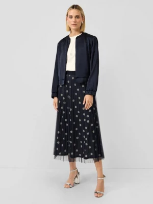 Foto van product Geplooide midirok met stippen en jersey voering s.Oliver blauw