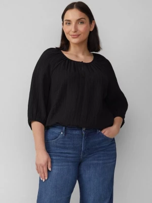 Foto van product Geraffineerde blouse in een ontspannen pasvorm met plooien en raglanmouwen s.Oliver zwart