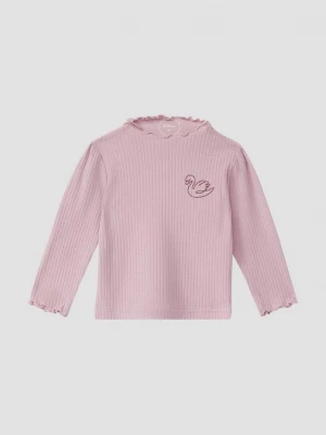 Foto van product Geribd shirt met borduursel en pofmouwen s.Oliver roze