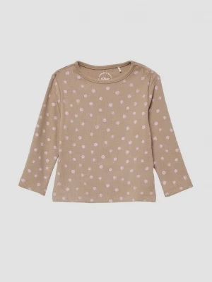 Foto van product Geribd shirt met lange mouwen en all-over print s.Oliver bruin