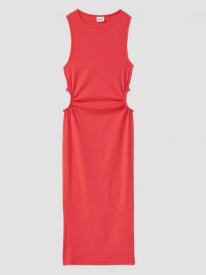 Foto van product Geribde midi-jurk met uitsnijding en split s.Oliver rood