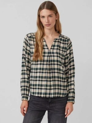 Foto van product Geruite blouse met plooidetail en elastische manchetten s.Oliver