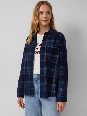 Foto van product Geruite blouse van fijn ribfluweel in een relaxte pasvorm s.Oliver blauw