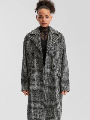 Foto van product Geruite oversized jas in een wollen look QS zwart
