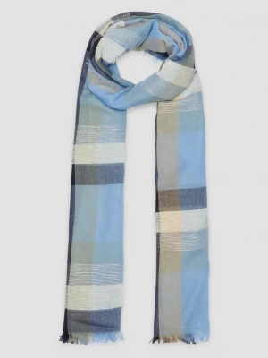 Foto van product Geruite sjaal met artwork s.Oliver blauw