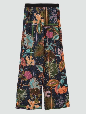 Foto van product Gesatineerde broek met een loose fit, elastische band en print all-over s.Oliver