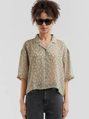Foto van product Gesneden, licht transparante blouse QS olijfgroen