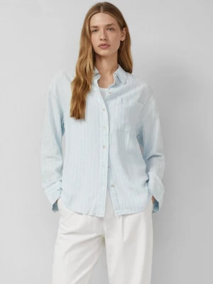 Foto van product Gestreepte blouse van linnen s.Oliver blauw