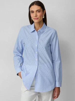 Foto van product Gestreepte overhemdblouse met strassteentjes s.Oliver blauw