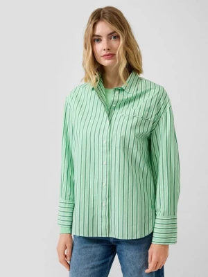 Foto van product Gestreepte popeline blouse in een ontspannen pasvorm met een overhemdkraag s.Oliver groen
