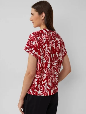 Foto van product Gestructureerd T-shirt in een relaxed fit met V-hals s.Oliver rood