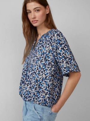 Foto van product Gestructureerde blouse met halve mouwen in een O-vorm s.Oliver blauw