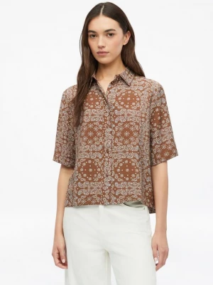 Foto van product Gestructureerde blouse van een viscose-mix met boxy pasvorm s.Oliver bruin