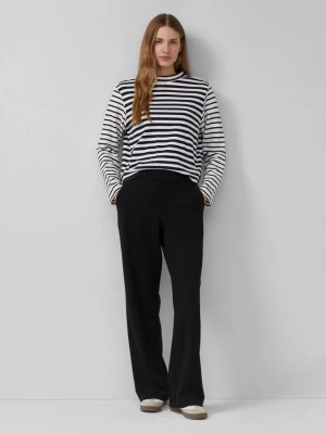 Foto van product Gestructureerde broek met wijde pijpen en een hoge tailleband s.Oliver zwart