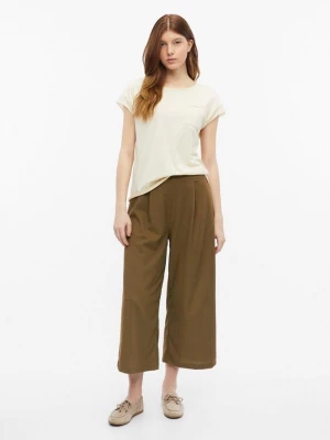 Foto van product Gestructureerde culottes met plooien en elastische tailleband s.Oliver bruin