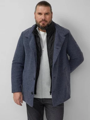 Foto van product Gestructureerde jas met wol en vaste inzet s.Oliver blauw