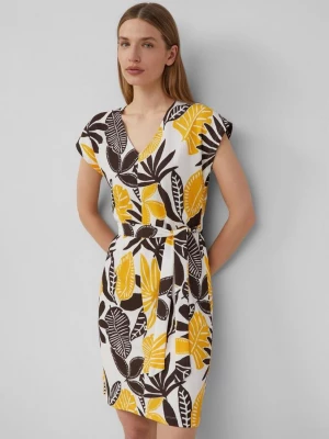 Foto van product Gestructureerde jersey jurk met print all-over en riem s.Oliver crème