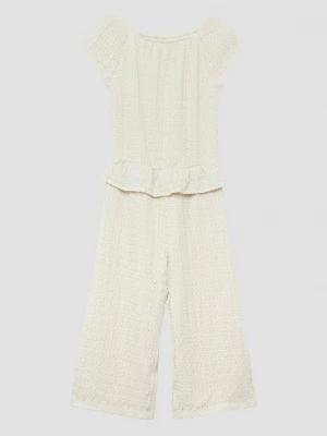 Foto van product Gestructureerde jumpsuit met kantpatroon en volants s.Oliver crème