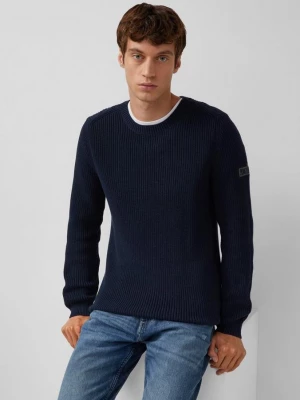 Foto van product Gestructureerde katoenen trui met label patch s.Oliver blauw