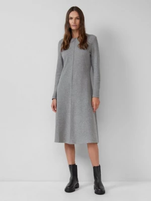 Foto van product Gestructureerde midi-jurk van zacht sweat in een slanke pasvorm s.Oliver grijs