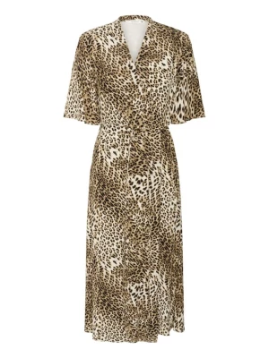 Foto van product Gestuz Jurk 'Kadla' camel / lichtbeige / zwart
