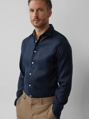Foto van product Getailleerde pasvorm: linnen overhemd met lange mouwen en een elegante glans s.Oliver blauw