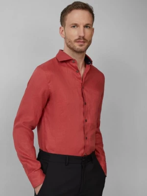 Foto van product Getailleerde pasvorm: linnen overhemd met lange mouwen en een elegante glans s.Oliver roze