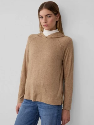 Foto van product Gevlekte stretch jersey longsleeve met capuchon s.Oliver bruin