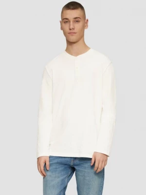Foto van product Gewassen henley longsleeve van gestructureerde jersey QS crème