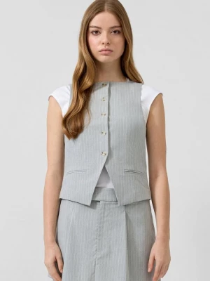 Foto van product Gilet met krijtstreep QS grijs