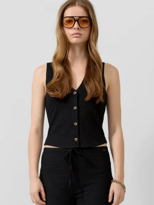 Foto van product Gilet van gestructureerde jersey QS zwart