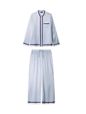Foto van product Gisela Pyjama nachtblauw / lichtblauw / wit
