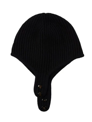 Foto van product GOBI Cashmere Muts 'Knitted Aviator Cap' zwart