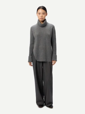 Foto van product GOBI Cashmere Trui 'Cashmere Sweater with Detachable Collar' grijs gemêleerd