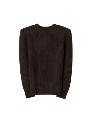 Foto van product GOBI Cashmere Trui 'Sculpted-Shoulder Cashmere Sweater' donkerbruin