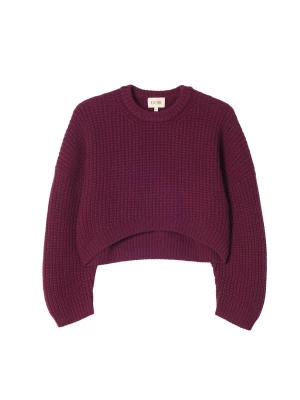 Foto van product GOBI Cashmere Trui 'Women's Oval-Sleeve Cropped Cashmere Sweater' bourgogne