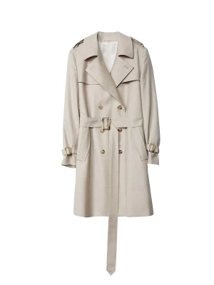 Foto van product GOBI Cashmere Tussenmantel 'Women's Double Breasted Cashmere Trench Coat' champagne