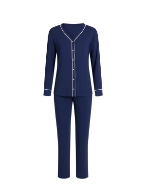 Foto van product Goldenbay Pyjama 'Oleander' donkerblauw