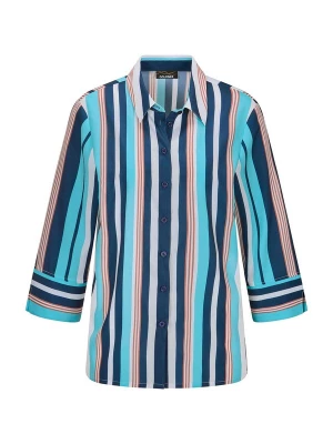 Foto van product Goldner Blouse turquoise / donkerblauw / oranje / wit