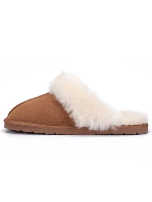 Foto van product Gooce Huisschoenen 'Emeline' kastanjebruin / wolwit