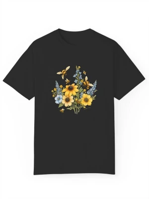 Foto van product GORHEY Oversized shirt 'Women Short Sleeve T-Shirt with Flowers Print Tees' zwart