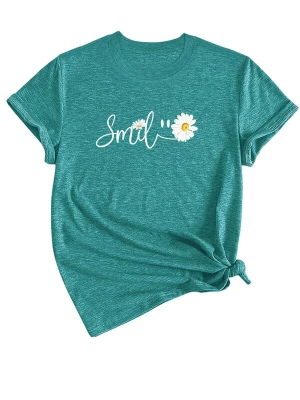 Foto van product GORHEY Shirt 'Women's Summer Short-Sleeve Shirt with Daisys Tees' aqua