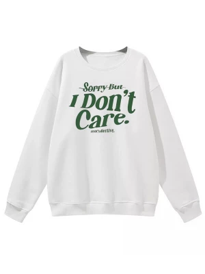 Foto van product GORHEY Trui 'Women's Crew Neck Oversized Sweatshirt with Slogan Print' wit
