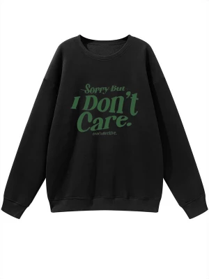 Foto van product GORHEY Trui 'Women's Crew Neck Oversized Sweatshirt with Slogan Print' zwart