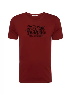 Foto van product GREENBOMB Shirt 'Animal Stay Grounded' donkerrood